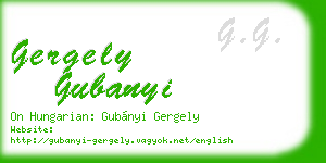 gergely gubanyi business card