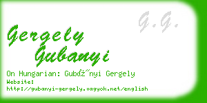 gergely gubanyi business card